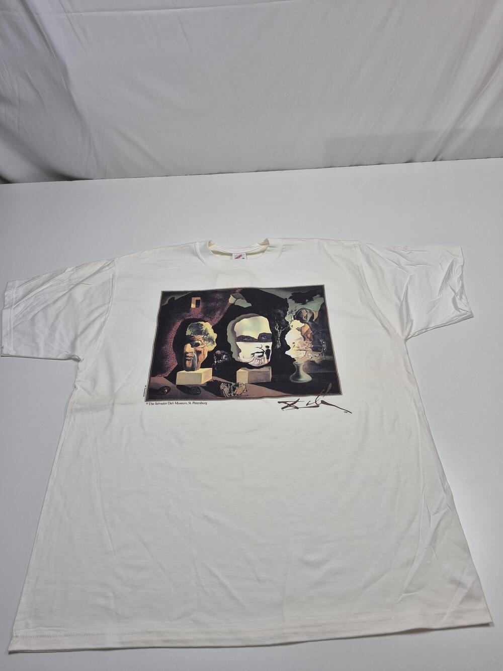VTG Salvador Dali Museum Jerzees Shirt Mens XL White Art Graphic Tee USA New Age